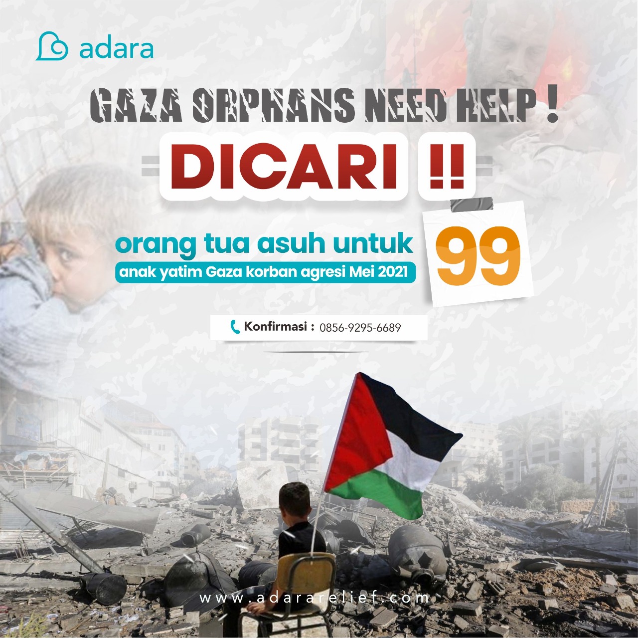 Dicari 99 Orang Tua Asuh untuk Anak Palestina