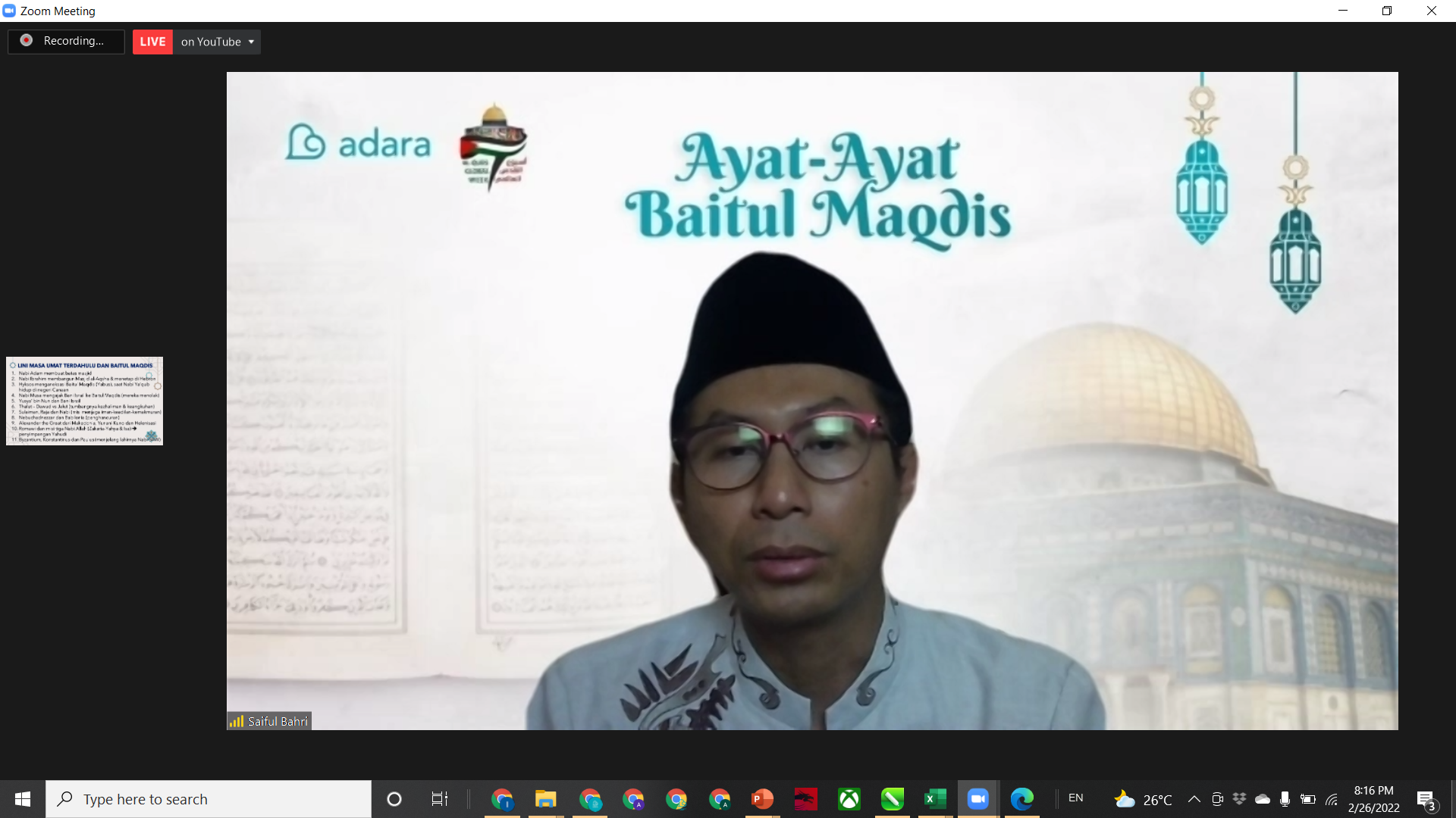 Al-Quds Global Week : Kajian Tafsir Ayat-Ayat Baitul Maqdis