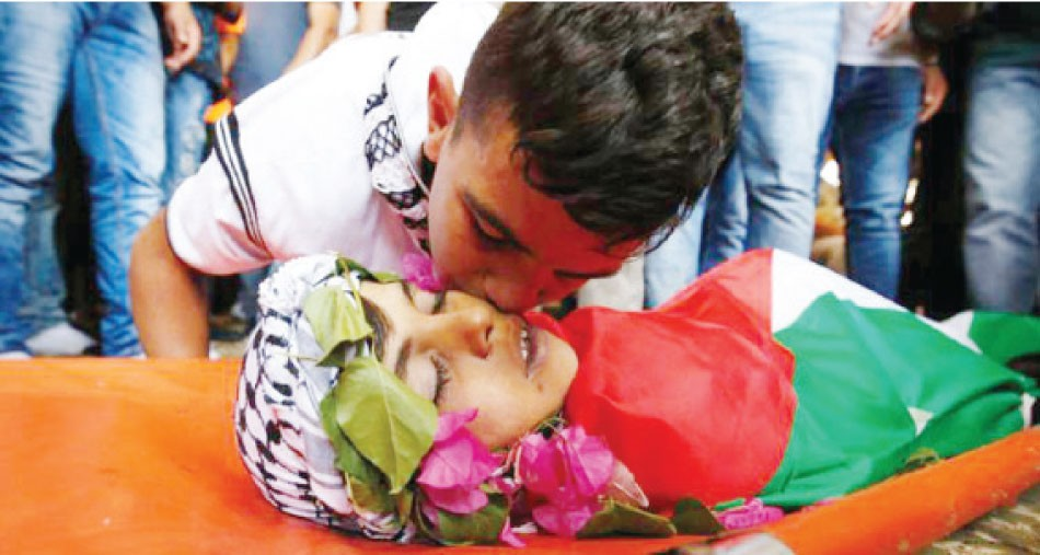 Seorang anak Palestina yang tewas akibat serangan pasukan Israel 