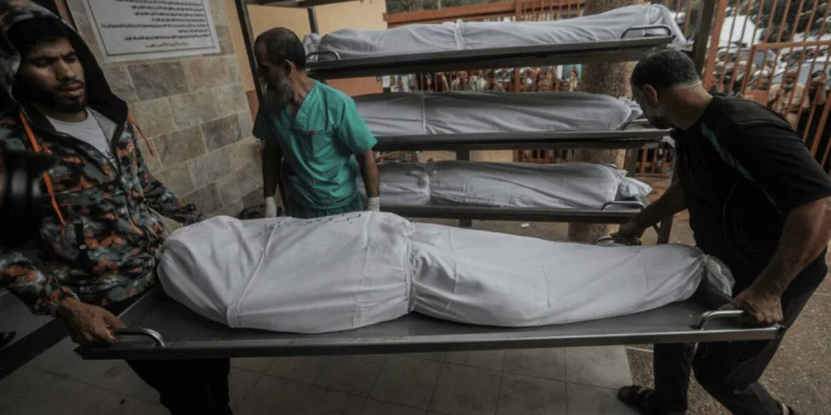 Anadolu Menangkap Gambar Jenazah-Jenazah di Depan Rumah Sakit Al-Shifa 