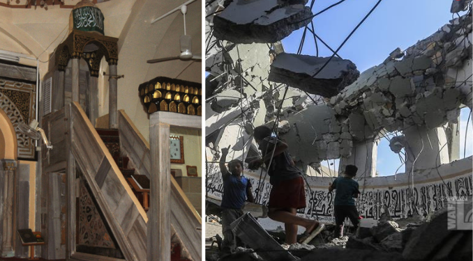 Serangan Udara Israel Menghancurkan Masjid Kuno di Kota Gaza