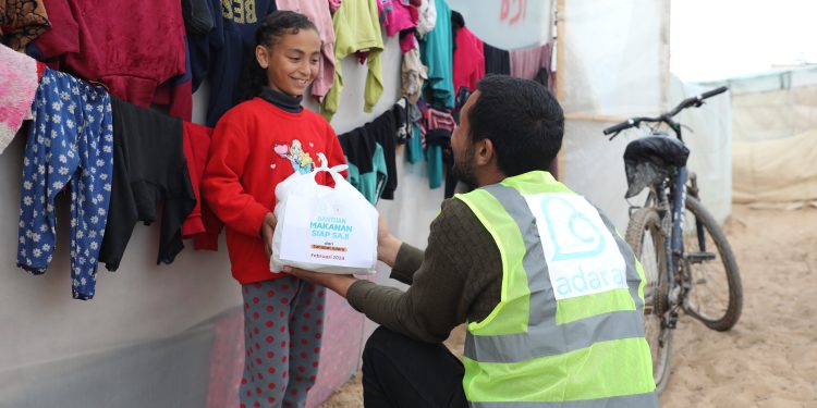 Adara Konsisten Kirimkan Bantuan Makanan Siap Saji untuk Gaza