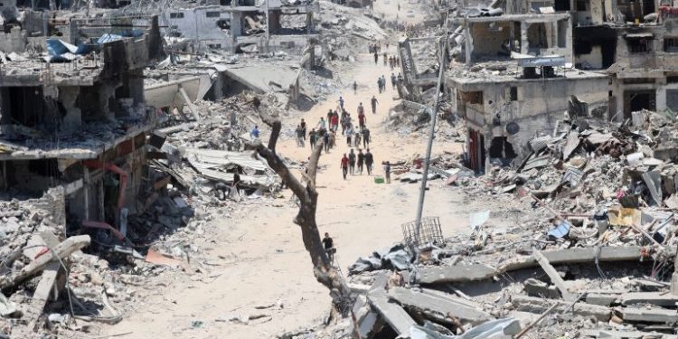 Destroyed Shujaiya neighbourhood