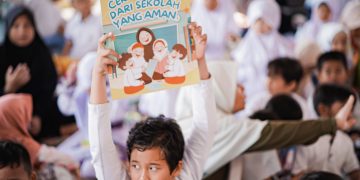 Kegiatan Peringatan Hari Anak Nasional yang digelar Adara Relief International di Saung Quran, Jagakarsa, Jakarta Selatan (23/07).