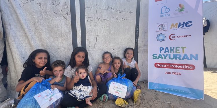 Sayuran Warna-Warni dari Adara Ceriakan Hati Ratusan Keluarga di Mawashi, Khan Younis