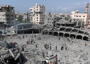 Sekolah Dar Al-Arqam di Gaza yang telah dihancurkan Israel pada April 2025 (Al Jazeera)