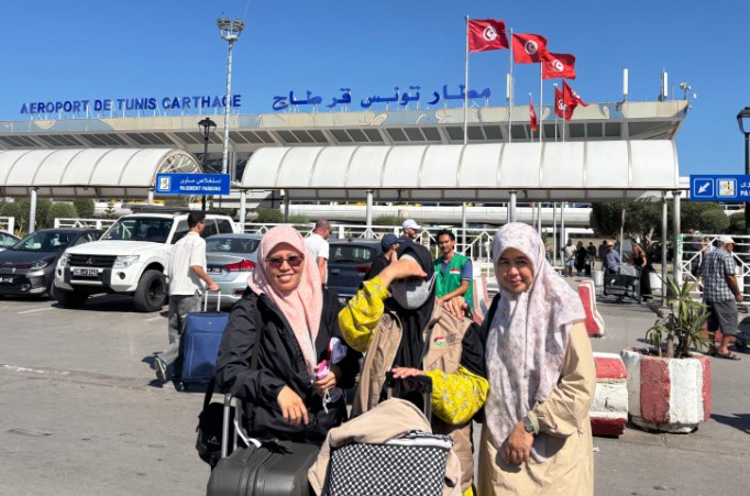 Perwakilan Adara telah tiba di bandara Tunisia dan akan berangkat bersama puluhan kapal lainnya dari pelabuhan Tunisia (Adara)