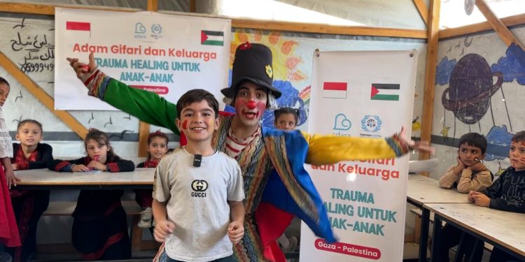 Basuh Luka, Pulihkan Trauma, Bantuan Trauma Healing Hibur 250 Anak di Gaza Utara