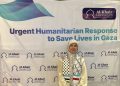 Maryam Rachmayani, Direktur Utama Adara Relief International menghadiri workshop dari Al-Khair Foundations yang bertema "Urgent Humanitarian Response to Save Lives in Gaza" di Hotel Episode Gading Serpong, Tangerang (01/11).