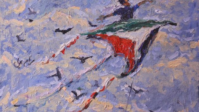 Lukisan karya Maram Ali, seniman yang suka melukis tentang Palestina (The New Arab)