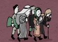 Ilustrasi pengusiran penduduk Palestina (Decolonize Palestine)