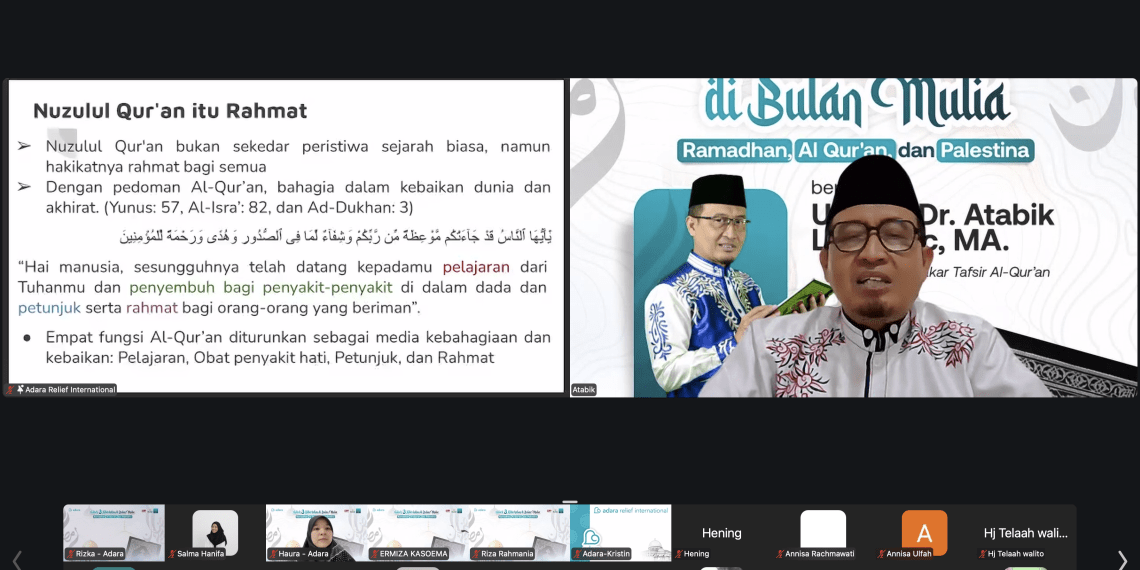 Webinar "Unlock 3 Keberkahan di Bulan Mulai Ramadhan, A;-Qur'an, dan Palestina" bersama Ustadz Dr. Atabik Luthfi, Lc., M.A. pada Jumat (6/3).