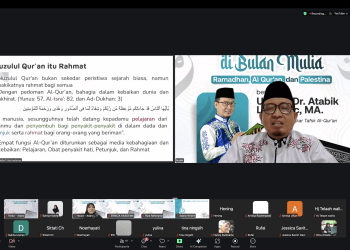 Webinar "Unlock 3 Keberkahan di Bulan Mulai Ramadhan, A;-Qur'an, dan Palestina" bersama Ustadz Dr. Atabik Luthfi, Lc., M.A. pada Jumat (6/3).