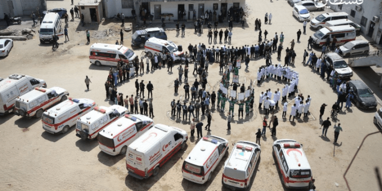 Aksi Solidaritas Tenaga Medis Gaza untuk Rekan di Penjara Israel