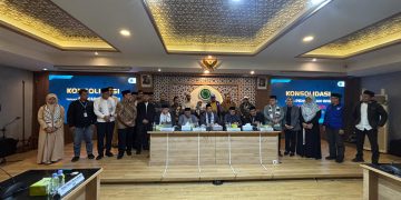 Konsolidasi Ormas dan Filantropi Islam atas Penculikan WNI oleh Zionis Israel dalam misi Global Sumud Flotilla di Aula Buya Hamka, MUI Pusat, Jakarta, Selasa (20/5).