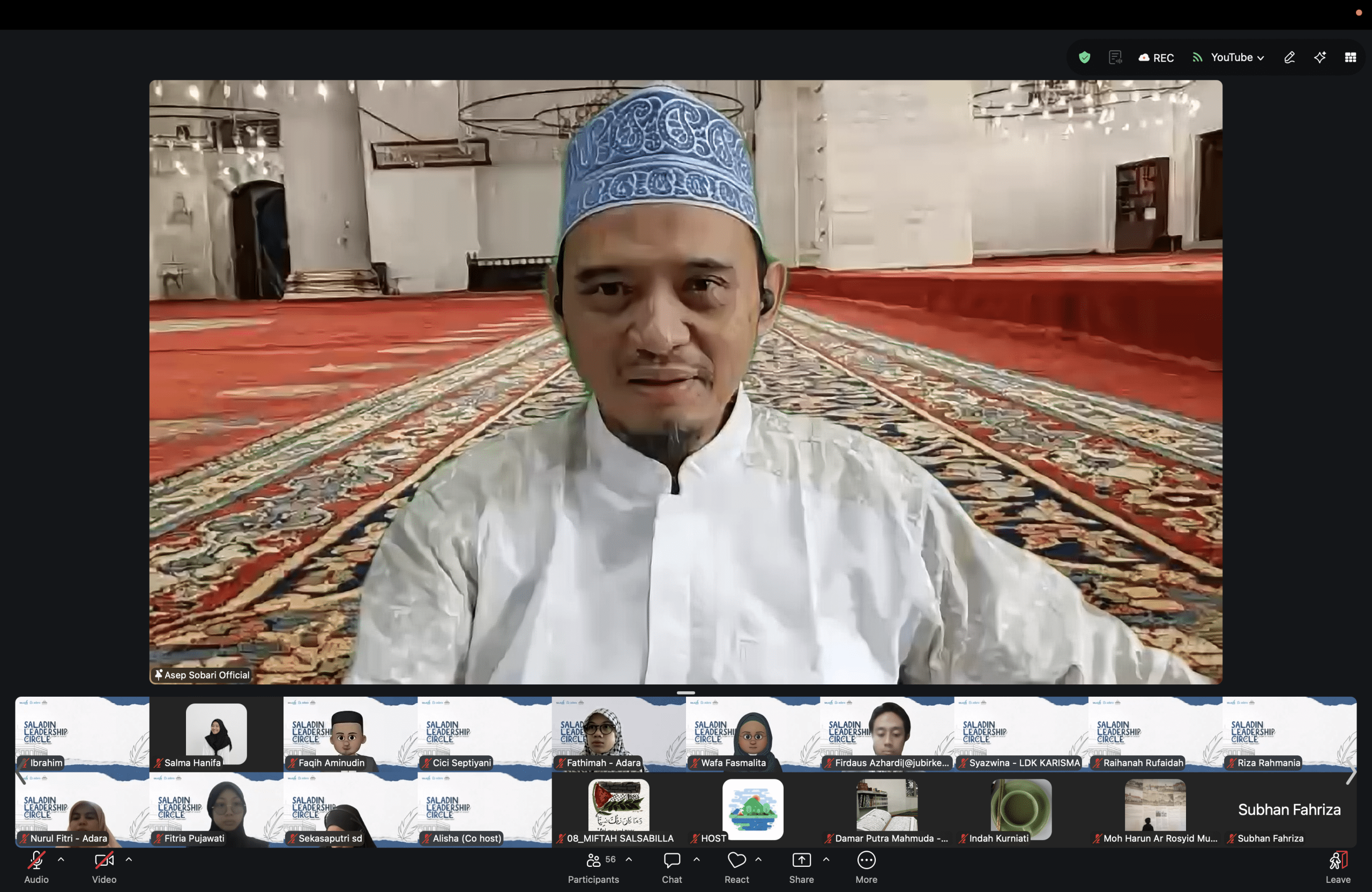 Ust. Asep Sobari membawakan materi “Upaya 50 Tahun Melahirkan Generasi Shalahuddin” dalam Saladin Leadership Circle #2.
