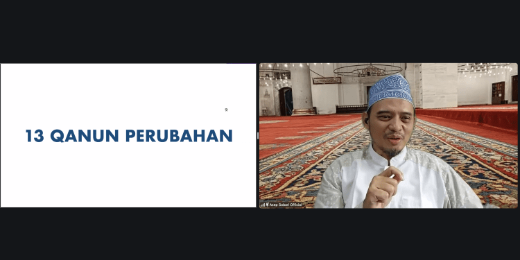 Ust. Asep Sobari mengupas tuntas 13 Qanun Perubahan dalam Saladin Leadership Circle #2: Upaya 50 Tahun Melahirkan Generasi Shalahuddin.