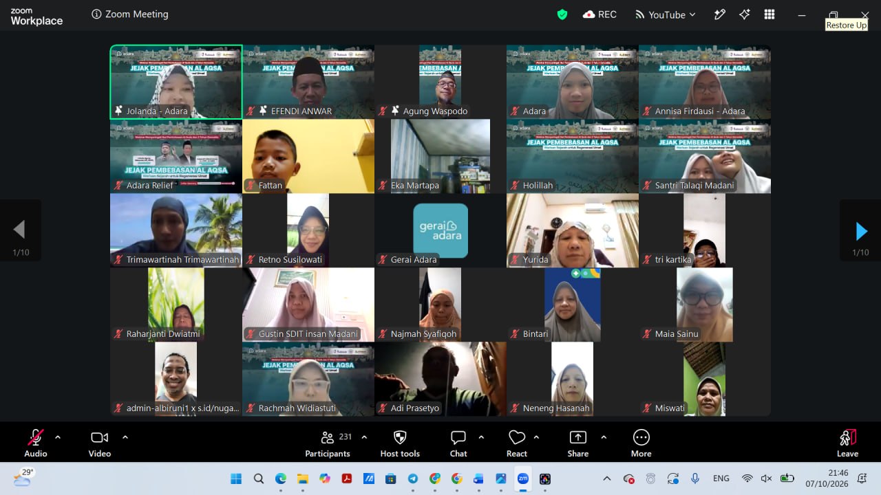 Lebih dari 1000 peserta meramaikan webinar tiga tahun genosida ini di Zoom Meeting dan Live Streaming Youtube.